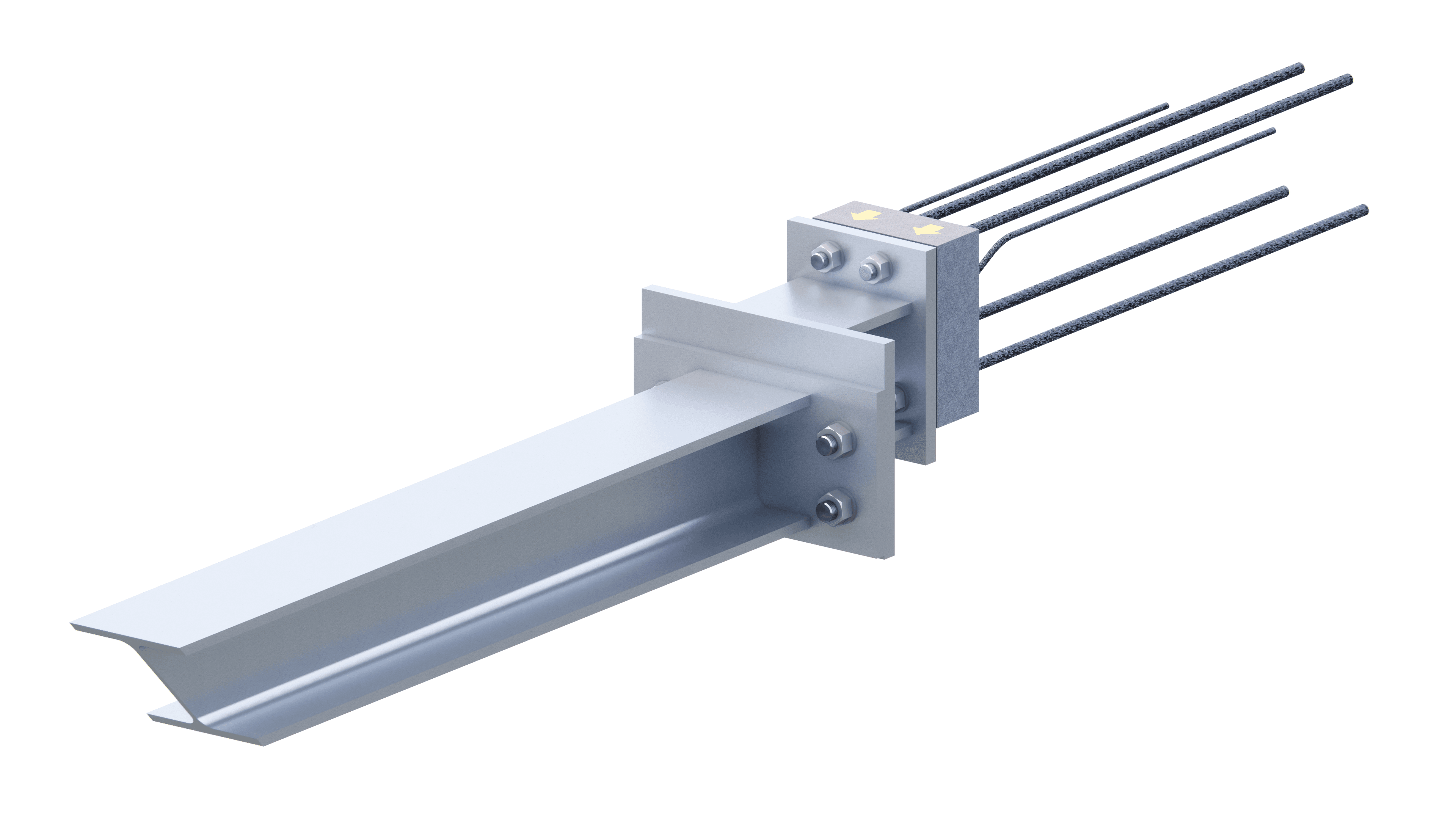 Cast in situ balcony connection detail — stub section and steel beam